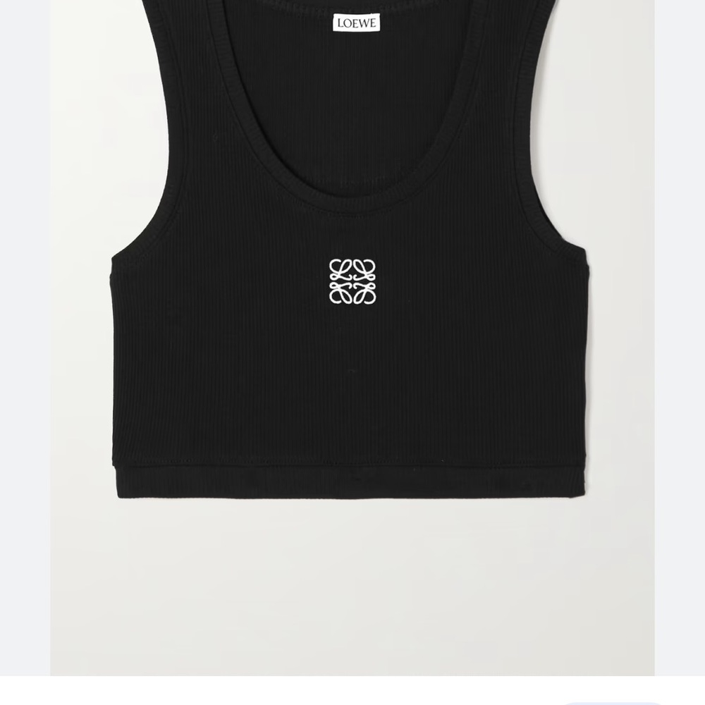 Loewe black anagram crop/bra top tank